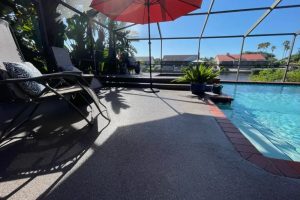 Seamless pool deck coatings